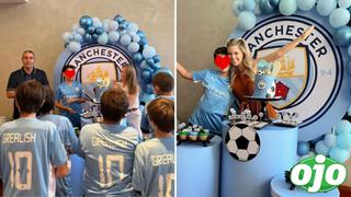 Brunella celebró el cumpleaños de su hermanito Thiago con fiesta con temática del Manchester City 