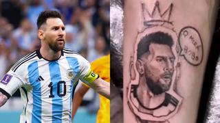 “¡Qué mirás, bobo!”: Hincha argentino se hace tatuaje con la célebre frase de Lionel Messi en la pierna | VIDEO