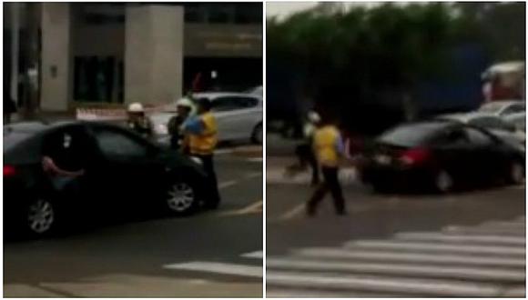 App de taxi confirma que chofer que atropelló a policías es de su empresa (VIDEO)
