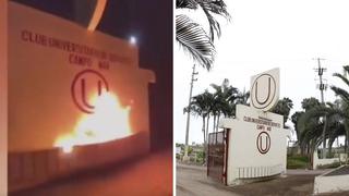 Hincha de Sporting Cristal quema escudo de Universitario de Deportes | VIDEO 