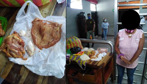 Tumbes: mujer intentó meter cocaína y marihuana a penal dentro de unas presas de pollo