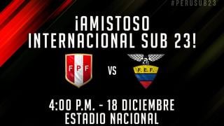 Perú vs. Ecuador EN VIVO EN DIRECTO ONLINE Movistar Deportes amistoso Preolímpico Sub 23