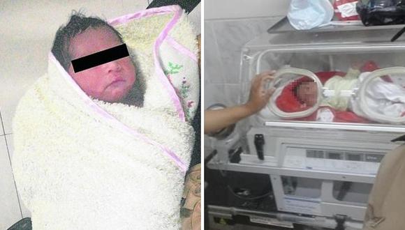 Encuentran a bebé abandonada en Trujillo y policía pide ayuda 