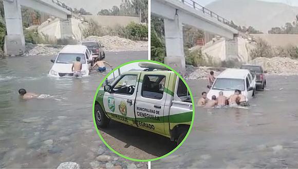 Serenos de Cieneguilla arriesgan sus vidas al rescatar a familia atrapada al cruzar río | VIDEO