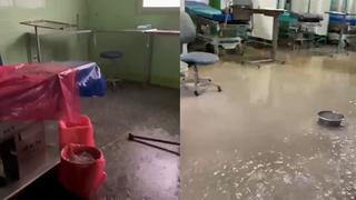 Lluvia torrencial inunda Hospital de Chota durante atención de pacientes | VIDEO