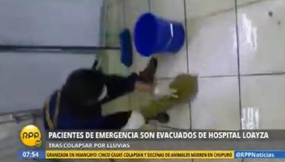 Intensa llovizna afectó área de emergencias del Hospital Loayza [VIDEO]