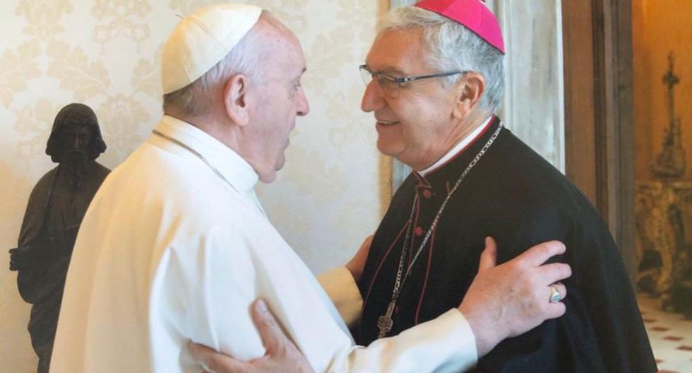 Imagen del papa Francisco con el  Arzobispo de Lima y Primado del Perú, Monseñor Carlos Castillo Mattasoglio. (Foto: Arzobispado de Lima).