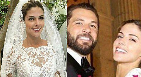 Los tres vestidos que usó Stephanie Cayo en su boda (FOTOS)