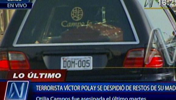 Terrorista Víctor Polay se despide de restos de su madre [VIDEO]