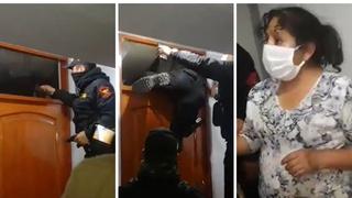 Policía rompe vidrio de puerta para intervenir a familia que festejaba cumpleaños | VIDEO