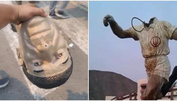 Delincuentes atacaron la estatua a Lolo Fernández en el Monumental. (Foto: Difusión)