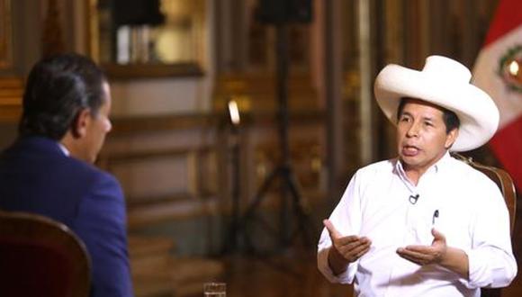 Pedro Castillo en entrevista con el periodista Fernando del Rincón para CNN en Español. (Foto: Presidencia)