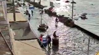 Paracas: Salida del mar afectó el muelle y dañó locales y viviendas de la zona | VIDEOS