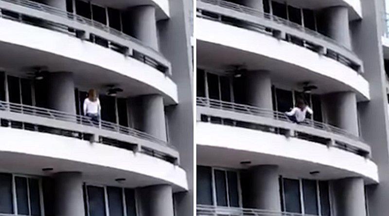 Mujer se sentó en baranda de balcón y cae desde el piso 27 al tratar de hacerse un selfie (VIDEO)