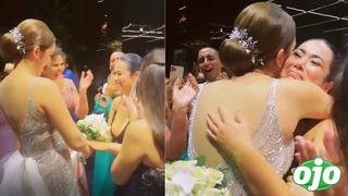 Magdyel Ugaz se emocionó hasta las lágrimas al recibir bouquet en matrimonio de Karen Schwarz 