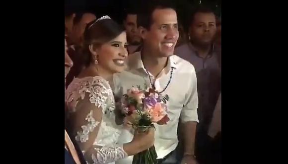 Novia interrumpe su boda para tomarse foto con Juan Guaidó (VIDEO)