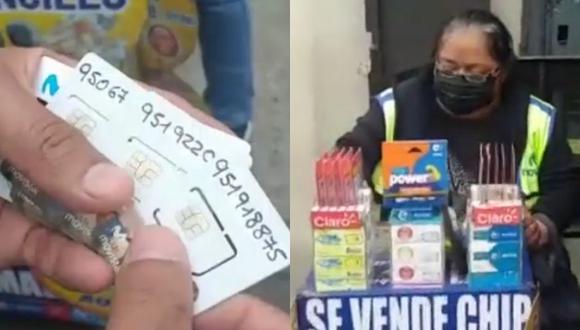 Angélica Susana Aldana Zapata fue detenida por comercializar chips registrados a nombre de personas fallecidas y que no existen. (Captura: América Noticias)