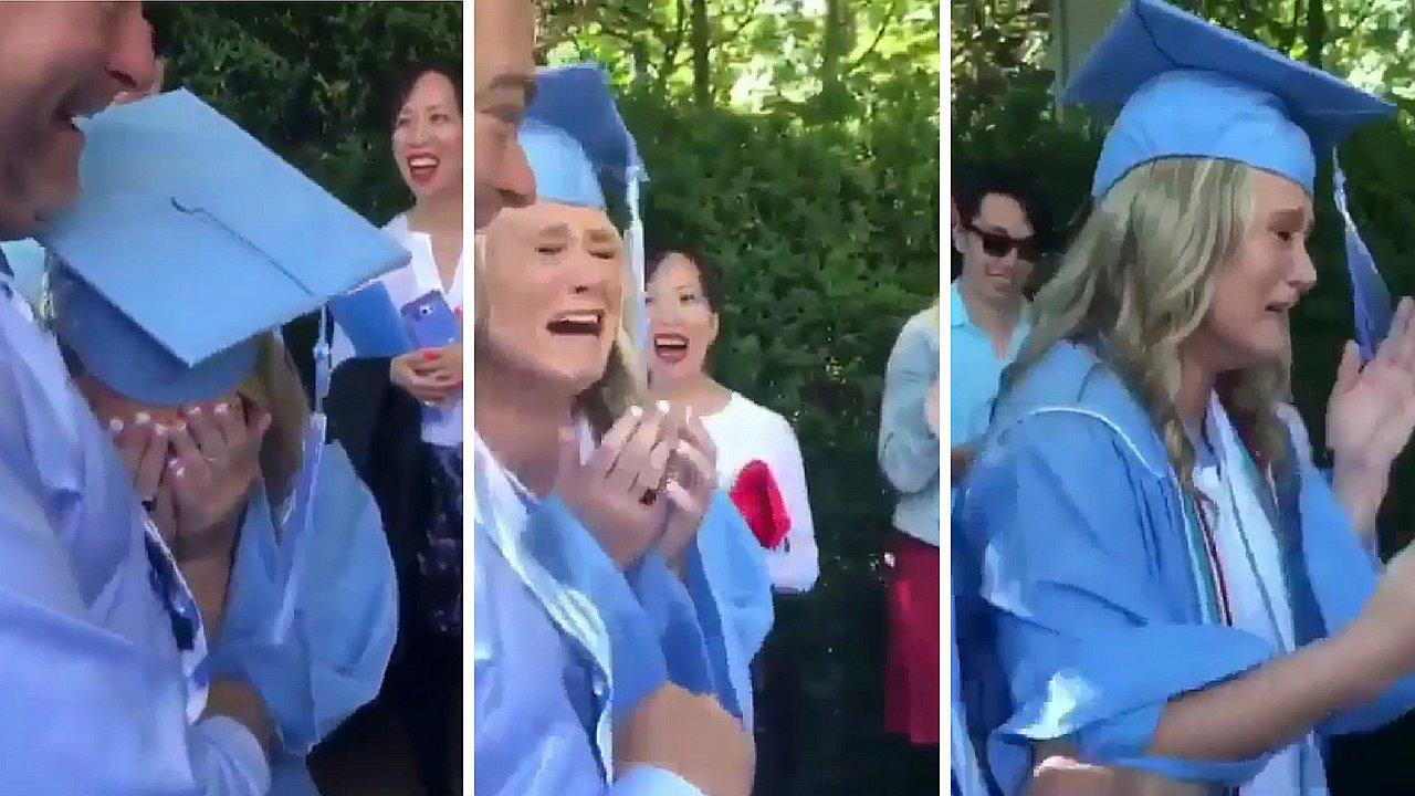 Recién graduada rompe en llanto al recibir el "mejor regalo de su vida" (VIDEO)