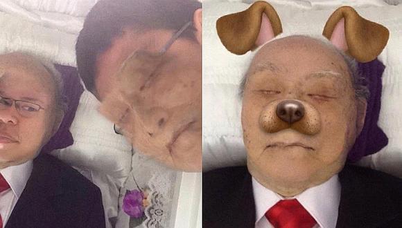 ​Snapchat: Sujeto intercambia rostro con el muerto y hasta le pone orejas de perrito