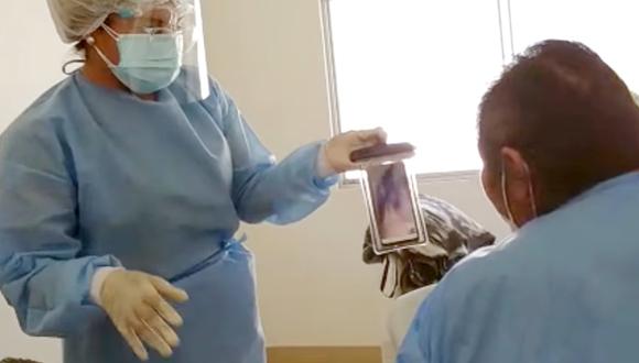 Tacna: hospital Hipólito Unanue implementa videollamadas entre pacientes y sus familiares (Foto: captura de video facebook)