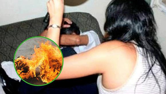 Hombre es quemado vivo y con gasolina por su esposa en Huancayo 