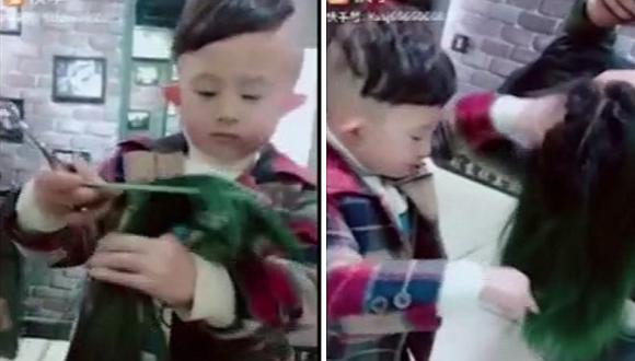 Niño de 6 años es un experto peluquero y sorprende con sus cortes de cabello (VIDEO)