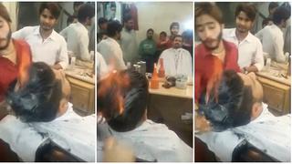YouTube: peluquero corta cabello con fuego y este es el resultado (VIDEO)