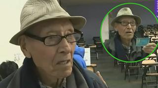 Abuelito de 105 años y su esposa de 95 conmueven al votar en la UNMSM (VIDEO)