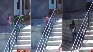 Captan la terrible caída de un bebito por una pendiente en Puente Piedra (VIDEO)