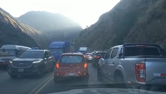 Congestión vehicular en Carretera Central por Fiestas Patrias. (Foto: Twitter)