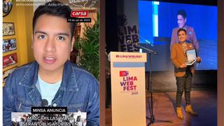 “El chico de las noticias” ganó premio como “Influencer peruano del año” en el Lima Web Fest 2022