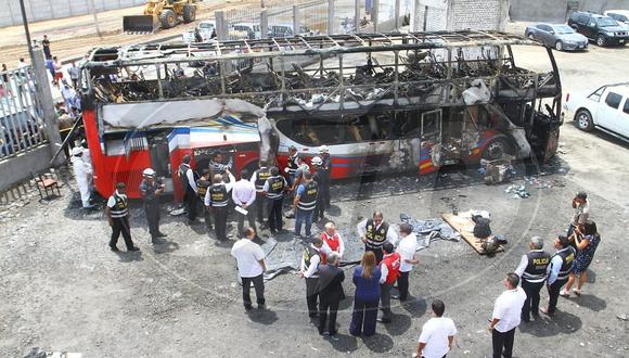 MTC revela que bus que se incendió cuenta con certificación de inspección técnica vigente