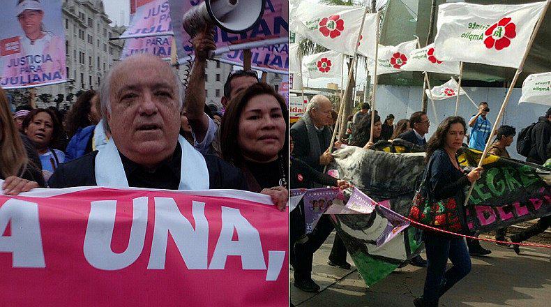 ​#NiUnaMenos: Este habría sido el grupo que hizo proselitismo político en plena marcha [FOTOS]