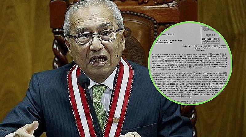 Pedro Chávarry renunció al cargo de Fiscal de la Nación: presentó carta a Junta de Fiscales
