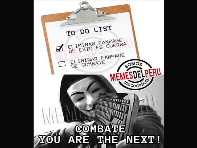 ​Facebook también eliminó página de Combate