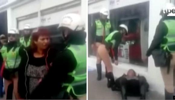 Mujer en aparente estado de ebriedad agrede a policías femeninas en Cusco (VIDEO)