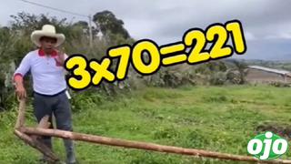 Pedro Castillo no sabe multiplicar 3x70 y video se viraliza | VIDEO