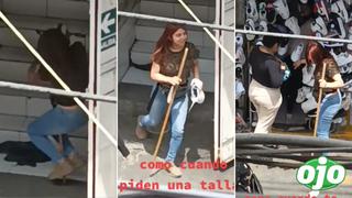 Vendedora de zapatillas usa truco para agrandar los calzados y se vuelve viral