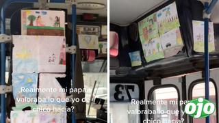 Chofer adorna su microbús con los dibujos de su hijo y se vuelve viral