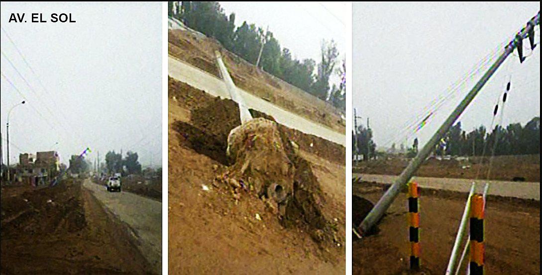 VES: Exigen retiro de postes de luz para reconstruir avenida El Sol