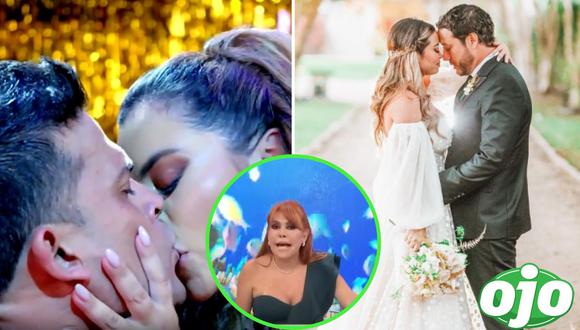 Qué dijo Magaly Medina de beso de Ethel Pozo y Christian Domínguez. Foto: (ATV | Instagram/@lapozo | América TV).
