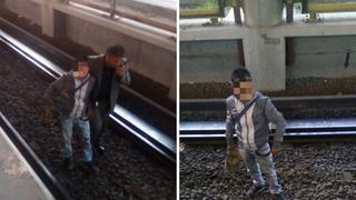 Ladrón roba celular, cae a las rieles del tren y seguridad lo tuvo que rescatar (FOTOS)