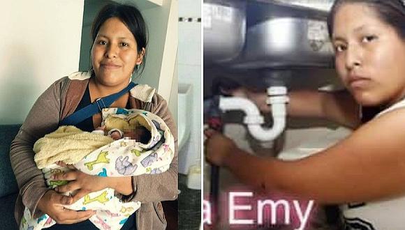 Facebook: mujer gasfitera impacta en redes por trabajar junto a su recién nacida (FOTOS)
