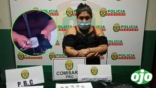 Los Olivos: vendedora de droga escondía los ketes en su mascarilla