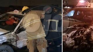 ​Taxista queda atrapado tras choque con conductor presuntamente ebrio (VIDEOS)