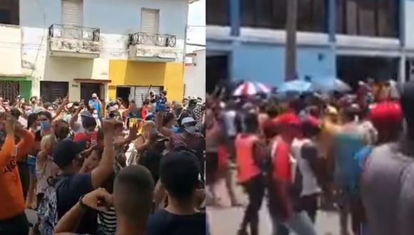 Cientos de cubanos arengando en contra del Gobierno. (Foto: captura de pantalla | Twitter)
