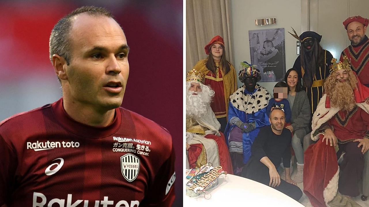 Andrés Iniesta desata polémica por esta foto celebrando la bajada de Reyes