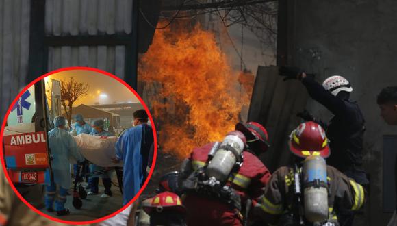 Dos heridos dejó incendio en Villa El Salvador. Foto: composición