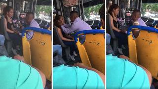 Chofer de bus hace "locura de amor" durante hora de trabajo (VIDEO)