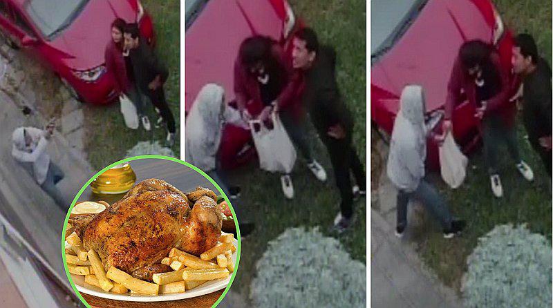 Extranjeros armados roban a pareja y hasta se llevan su pollo a la brasa | VIDEO